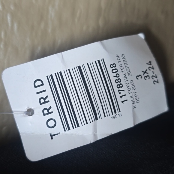 Torrid Black Foxy v-neck Halter Top 3x New - Picture 7 of 10